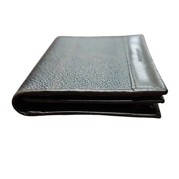 Auth Burberry Haymarket Check Card Holder Black Leather Slim Italy Shadow Horse - Picture 4 of 13